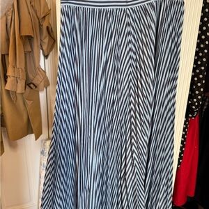 Striped Blue kate spade plisse midi skirt